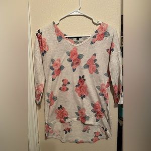 Mm Mm Mm High-Low Top Sweater Pink Roses Women’s